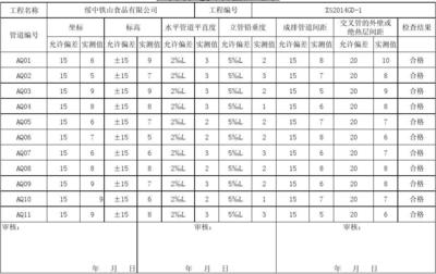 压力管道安装检查记录