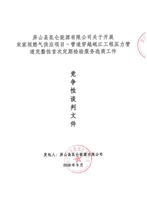 穿越岷江工程压力管道完整性首次定期检验服务选商工作竞争性谈判公告